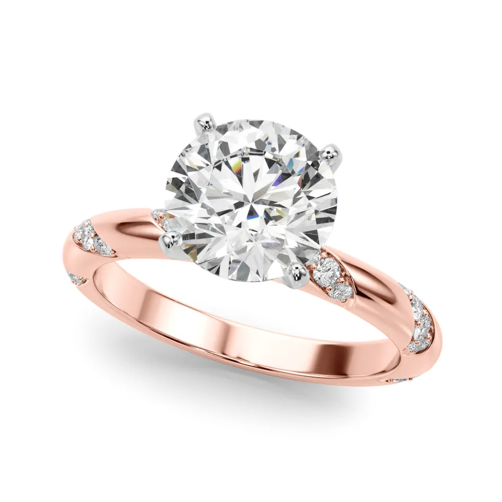 Ladies Sidestone Round Engagement Ring 51307