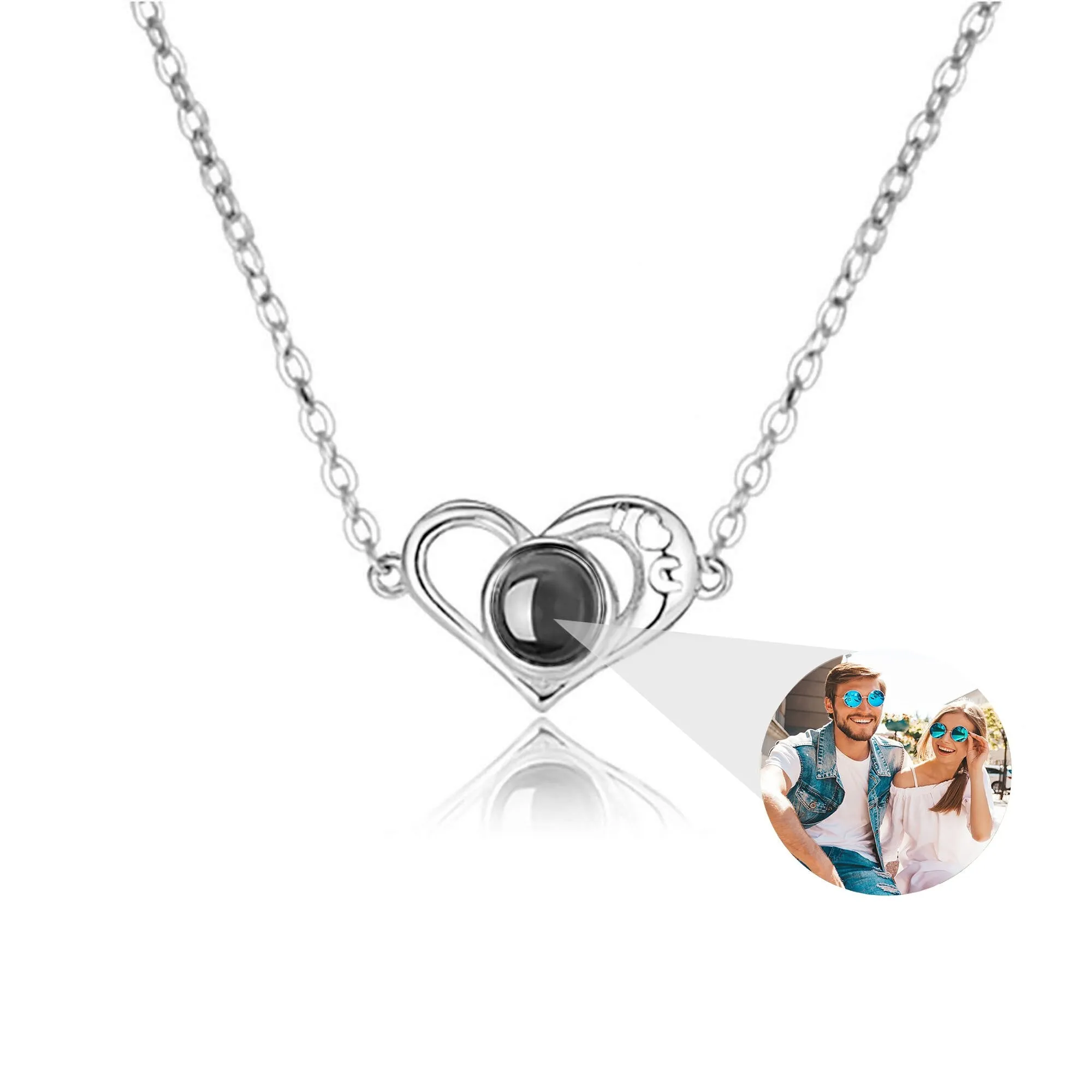 Love projection necklace with customizable photos memory of love Valentin