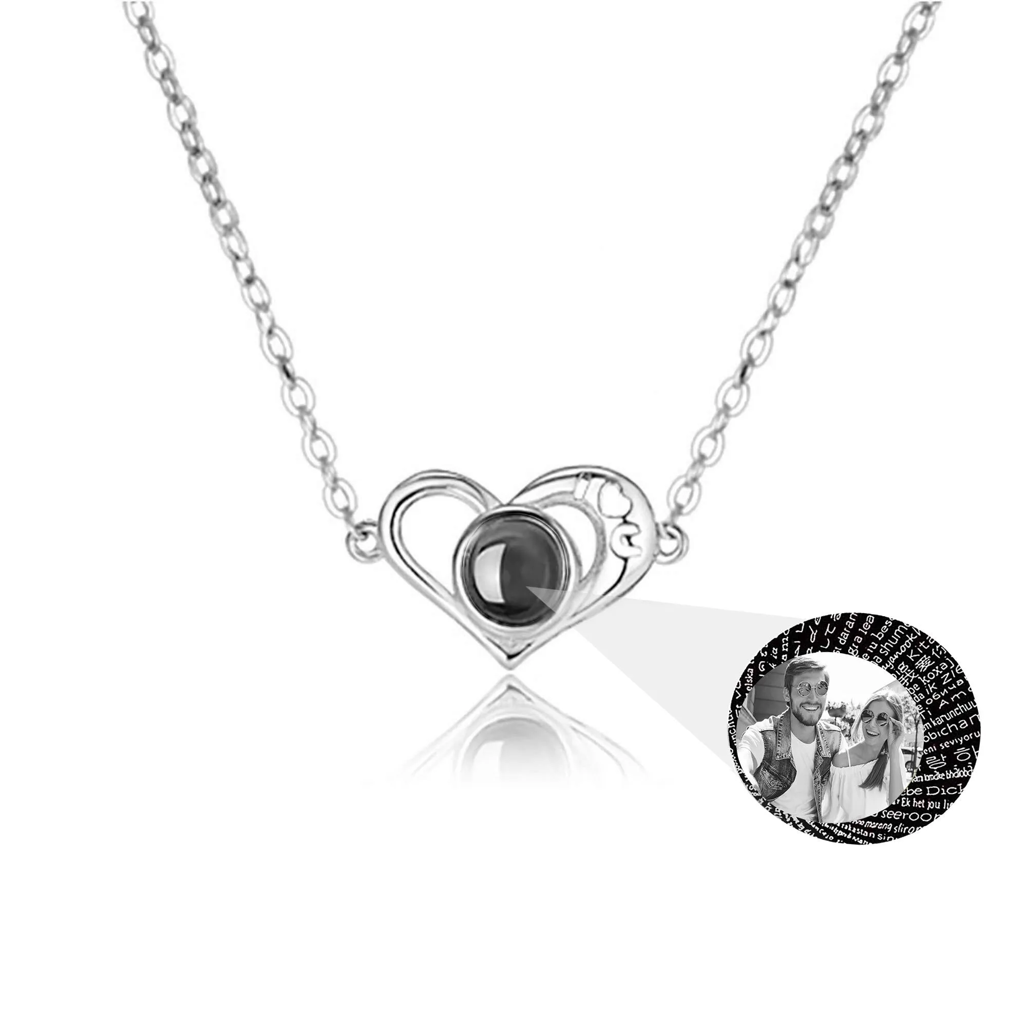 Love projection necklace with customizable photos memory of love Valentin