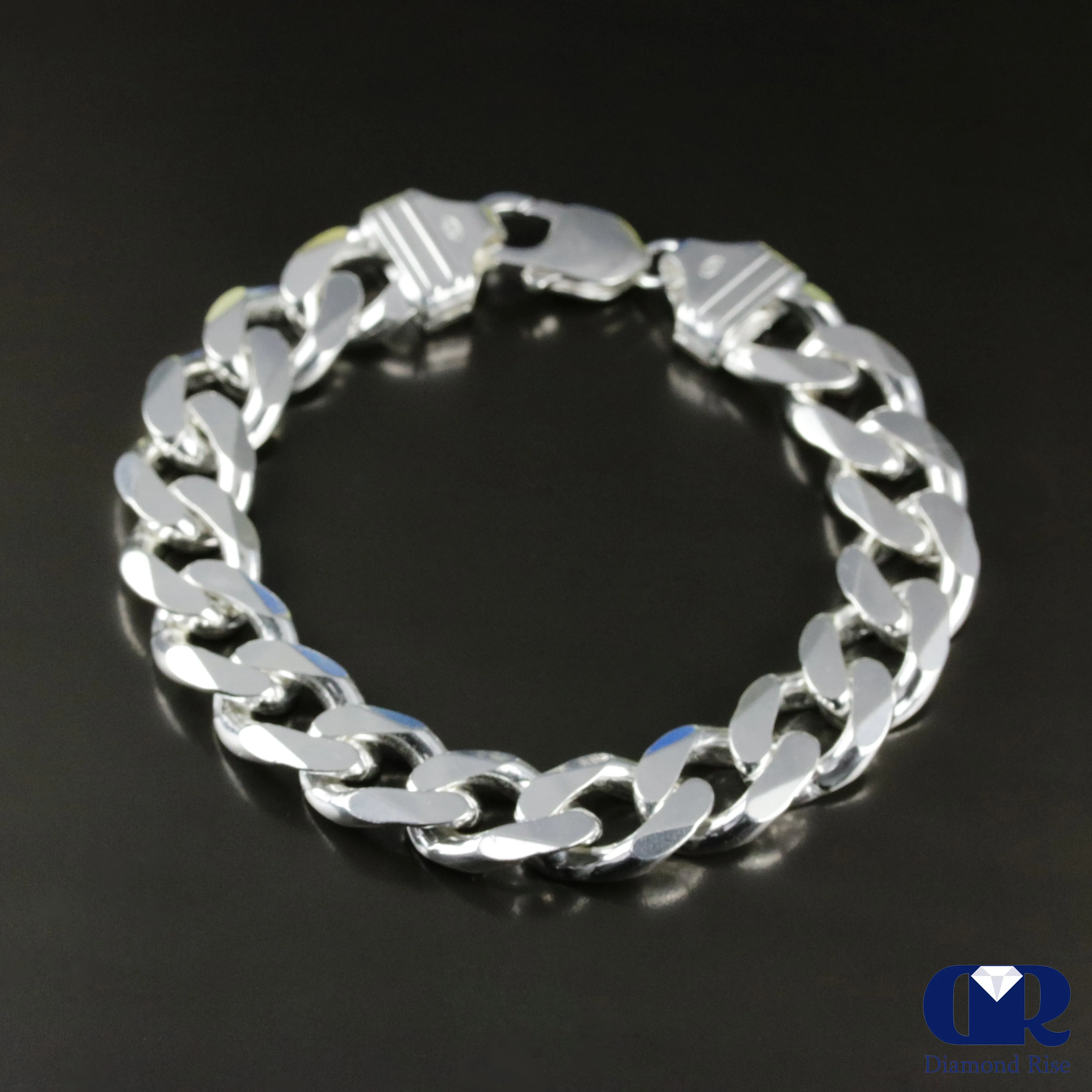 Men's .925 Sterling Silver 12 mm Miami Cuban Chain Bracelet 8"