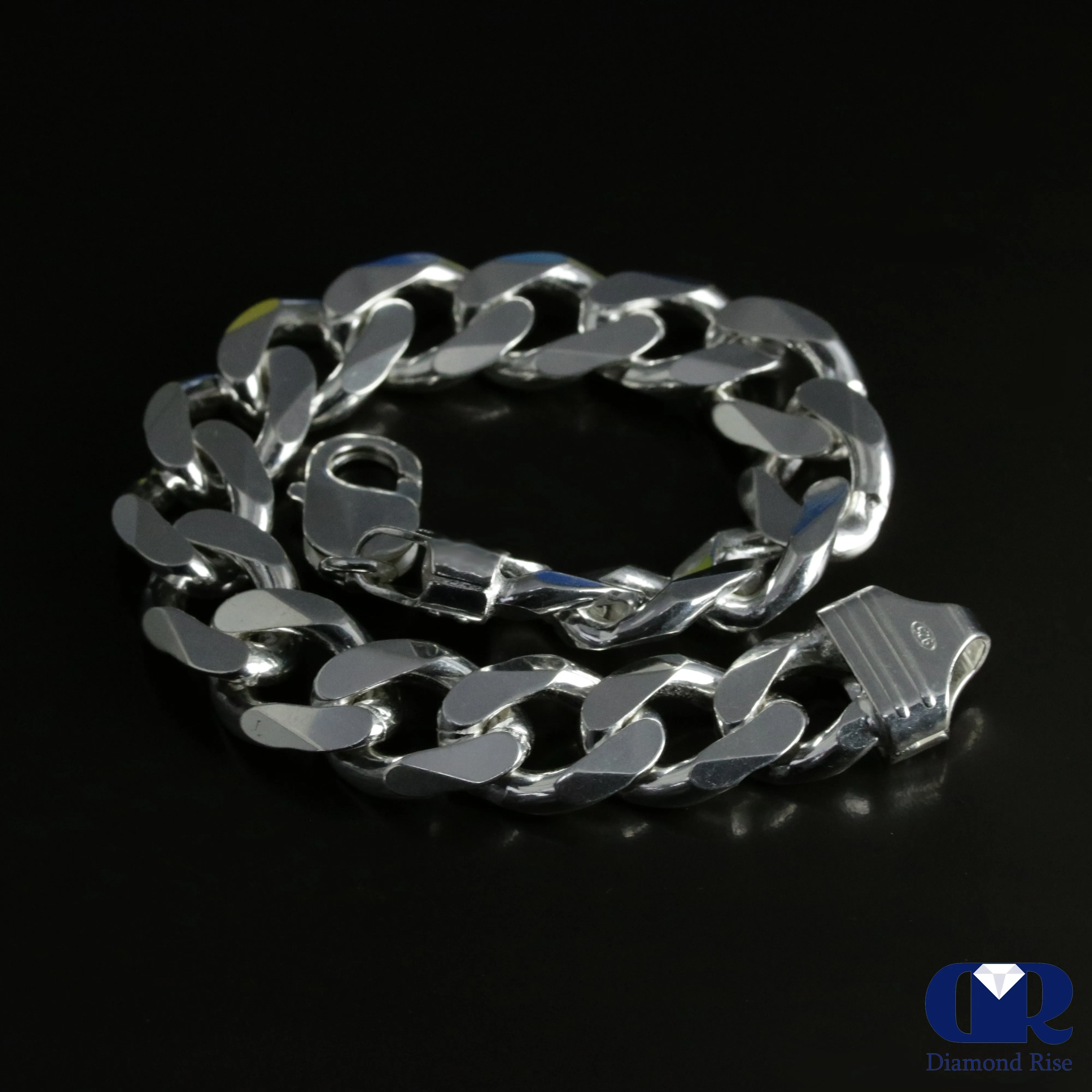 Men's .925 Sterling Silver 12 mm Miami Cuban Chain Bracelet 8"