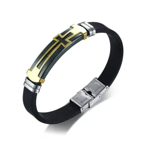 Men's Cross Bracelet <br> Golden Cross