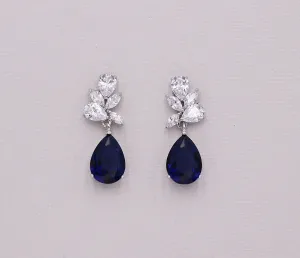 Natalia Sapphire Blue Cluster Earrings