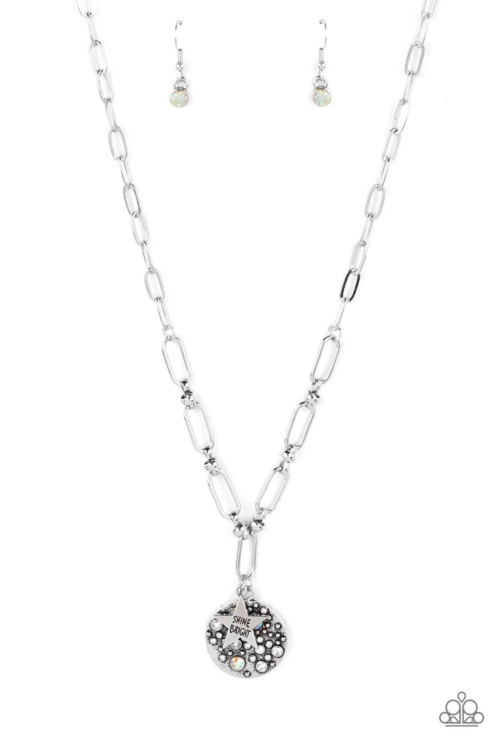 Necklaces Stardust Saucer - White N164