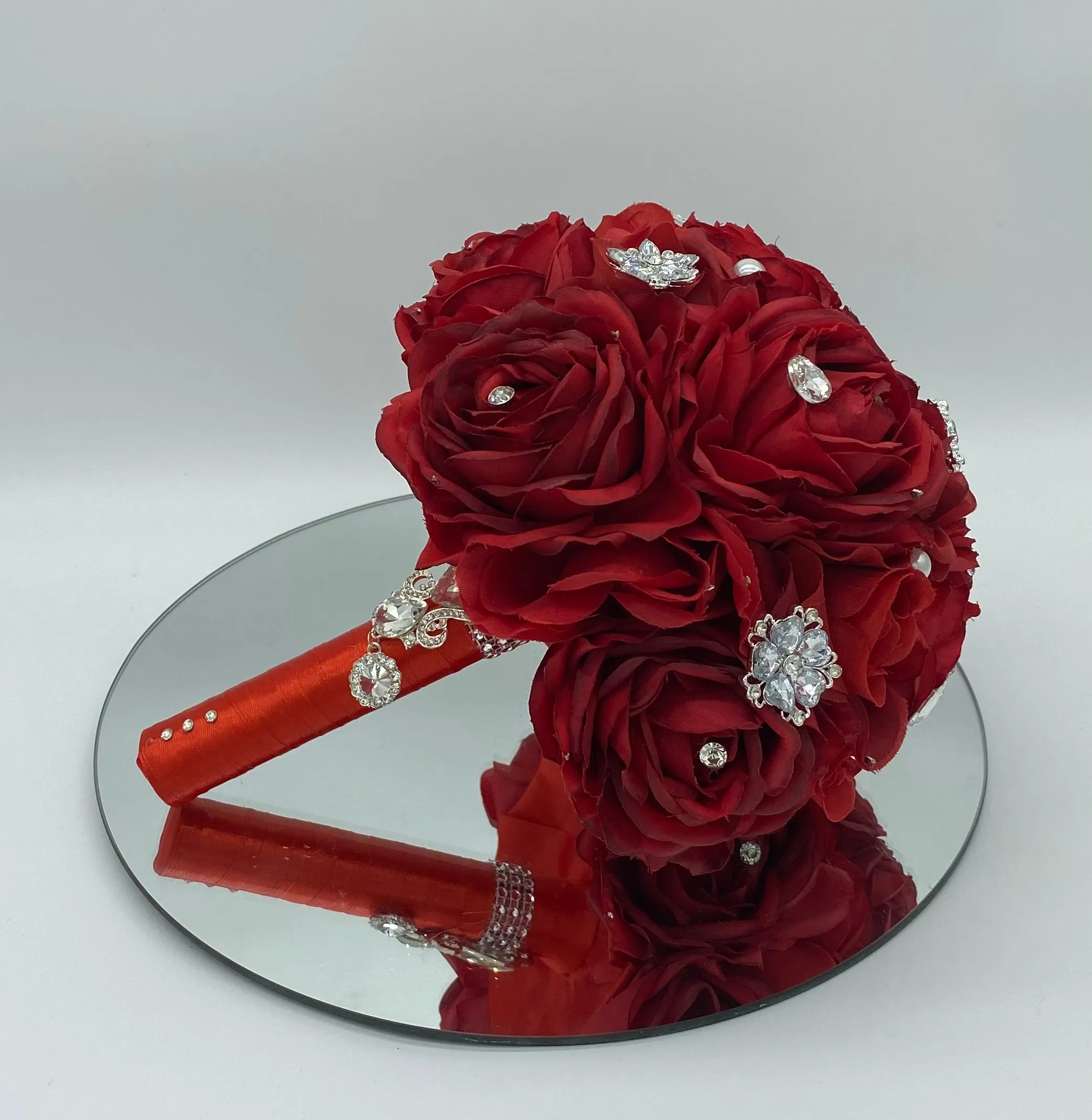 NEEKA ~ Silk Roses Customized Brooch Bouquet