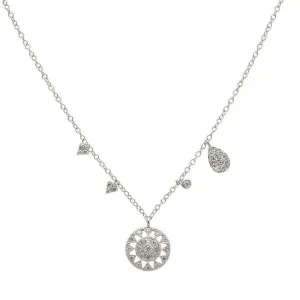 Open Cut Pave Diamond Disc necklace