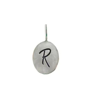 Oval Silver Letters Pendant