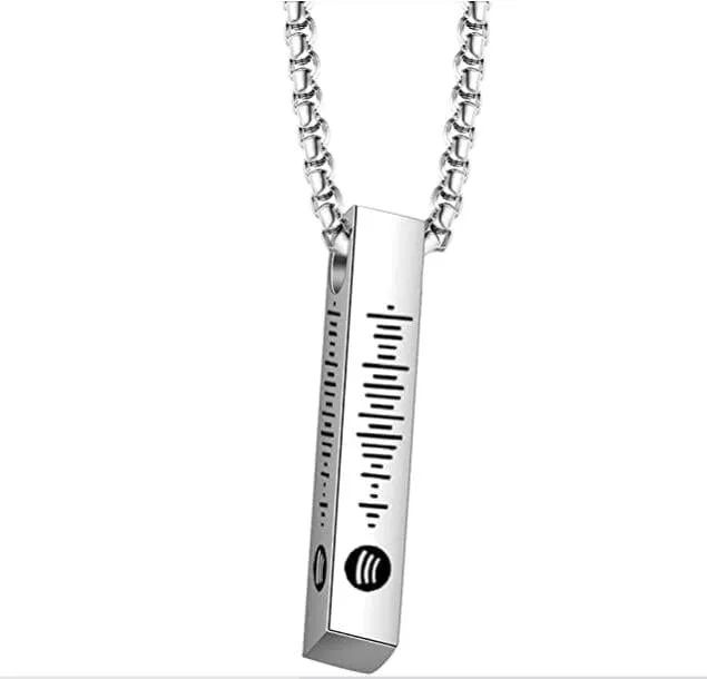 Personalized Stainless Steal Vertical Bar Necklace with 4 names