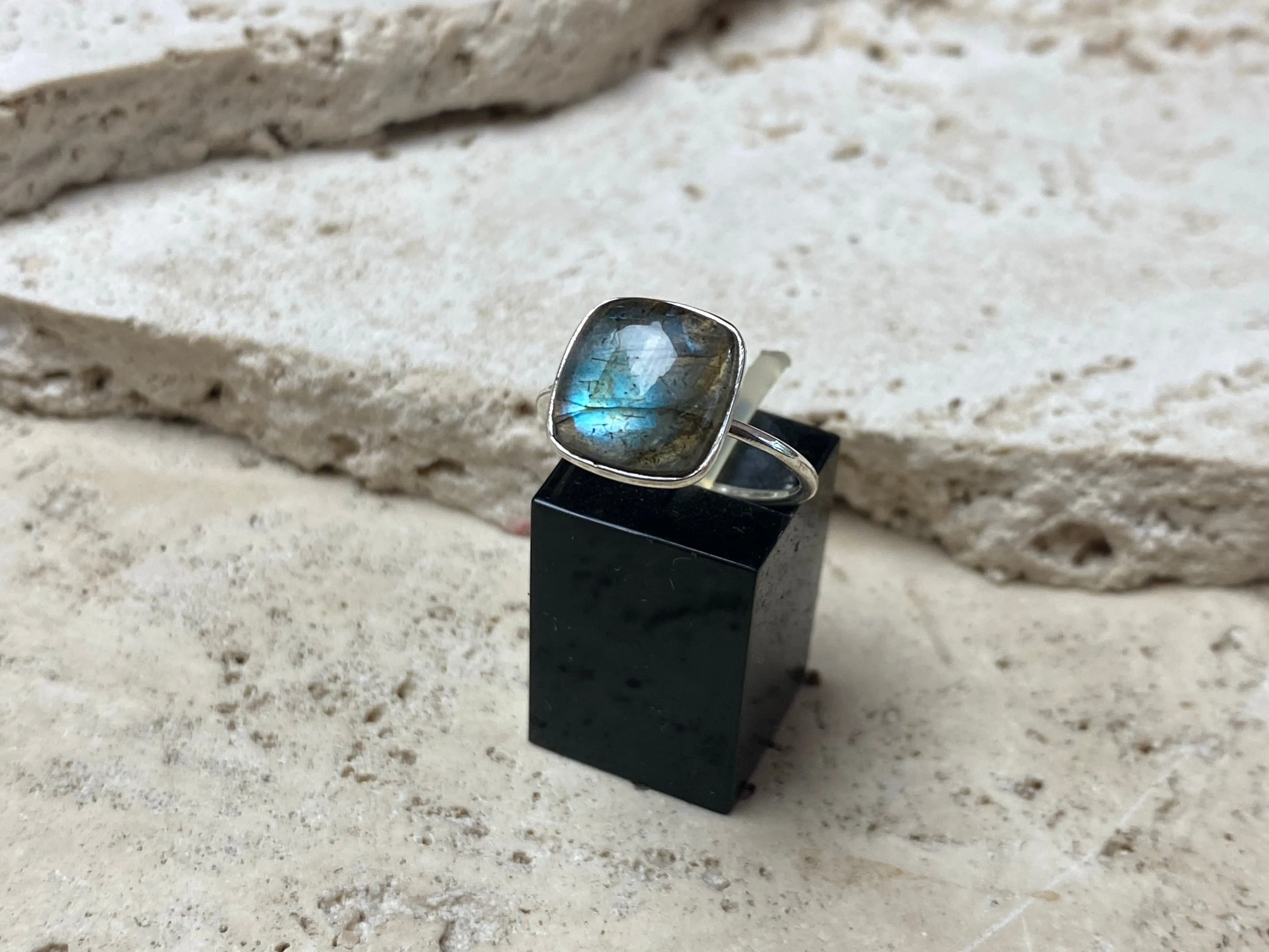 Petite Square Gemstone Rings