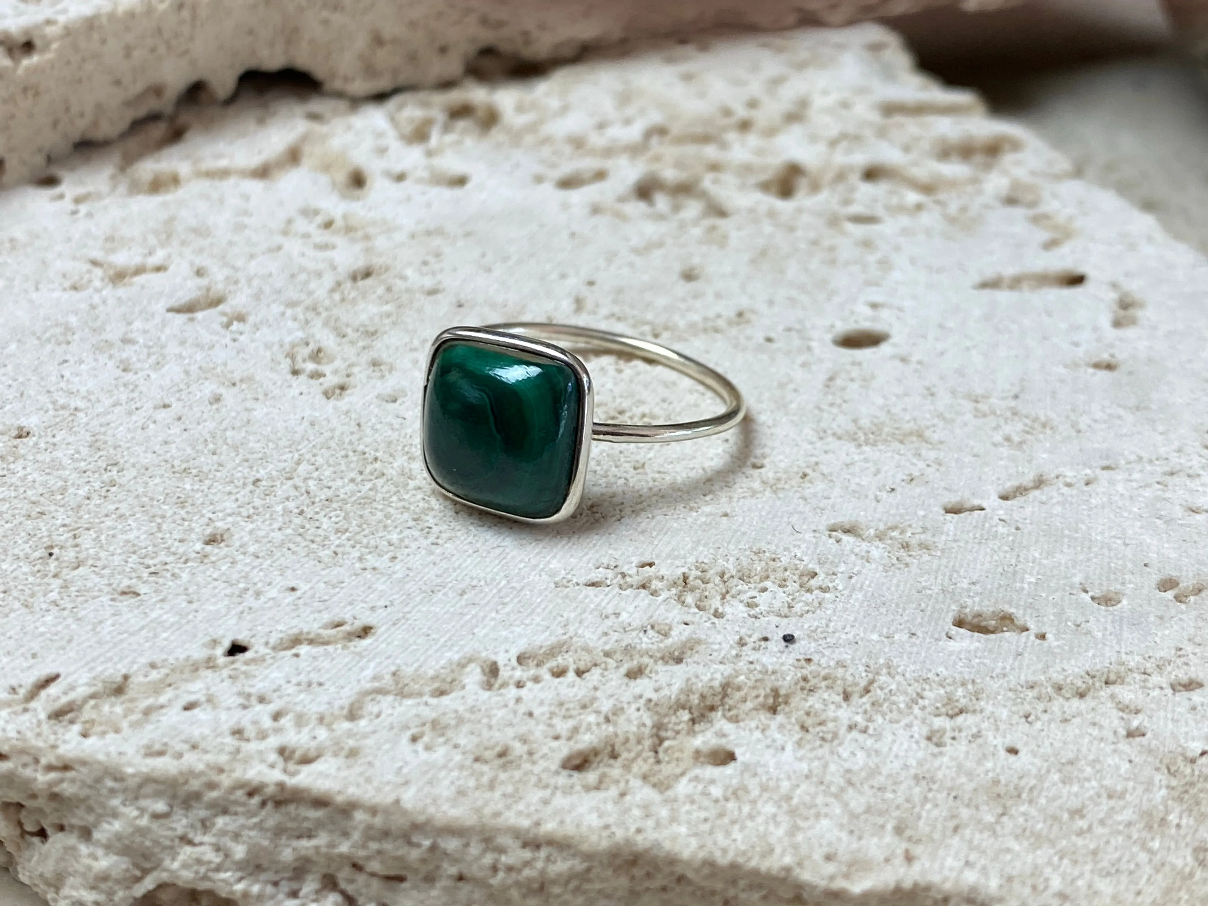 Petite Square Gemstone Rings