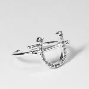 PIERCED HORSE SHOE RING Silver