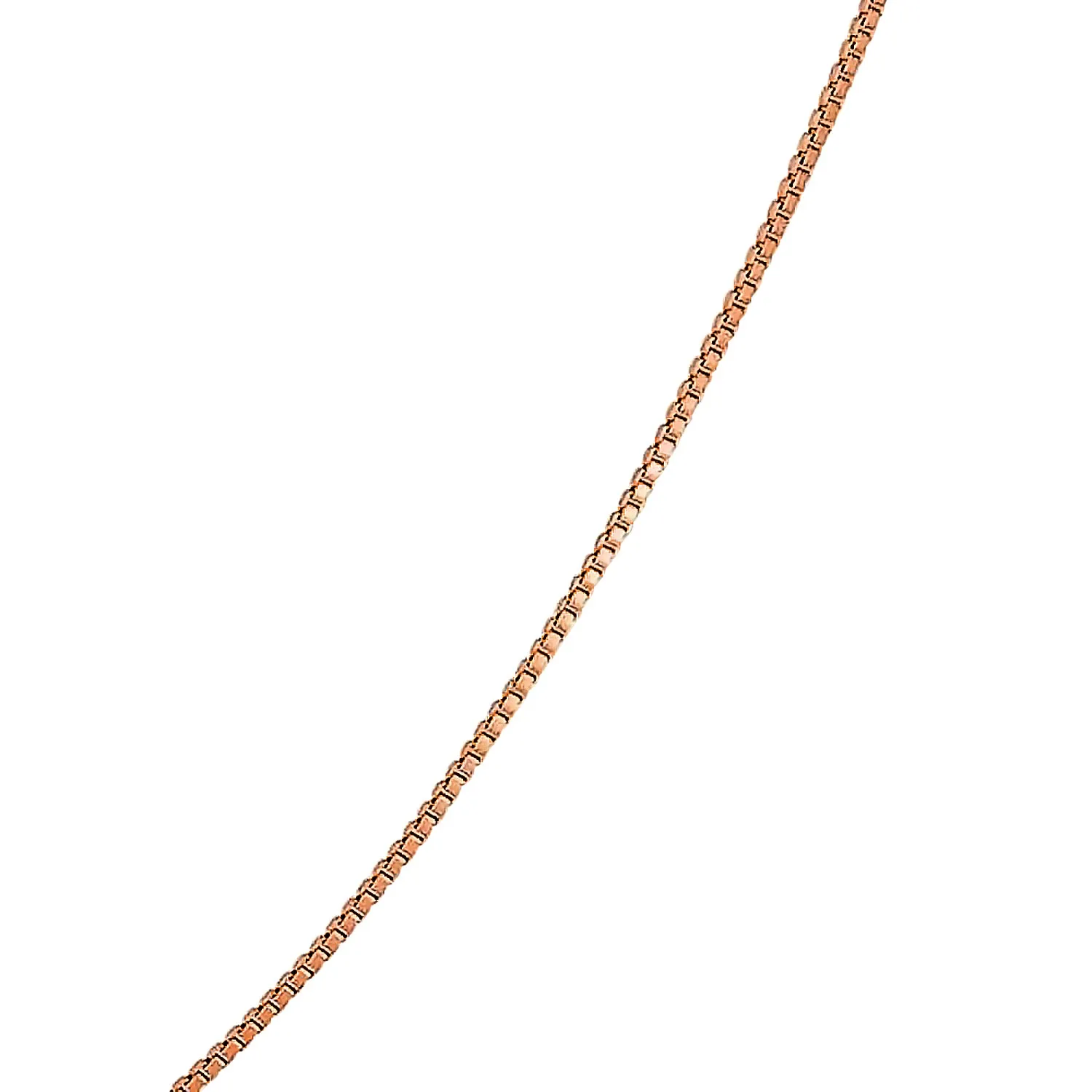 Plain Simple 0.8MM Thin 14K Rose Gold Box Chain Necklace Sterling Silver 16-18 Inch