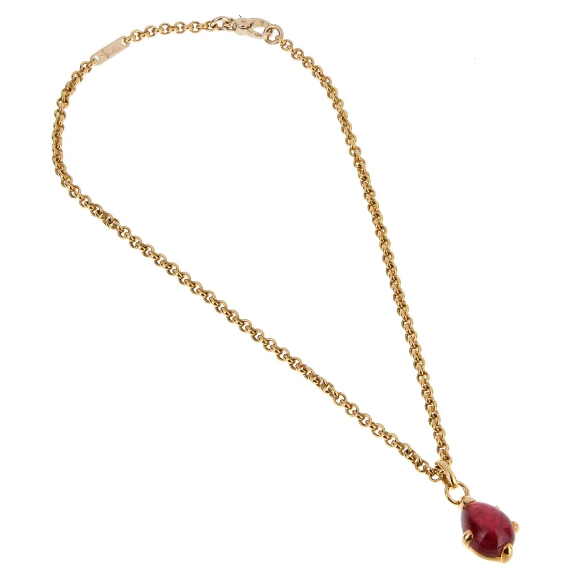 Pomellato Yellow Gold Pink Tourmaline Pendant Necklace