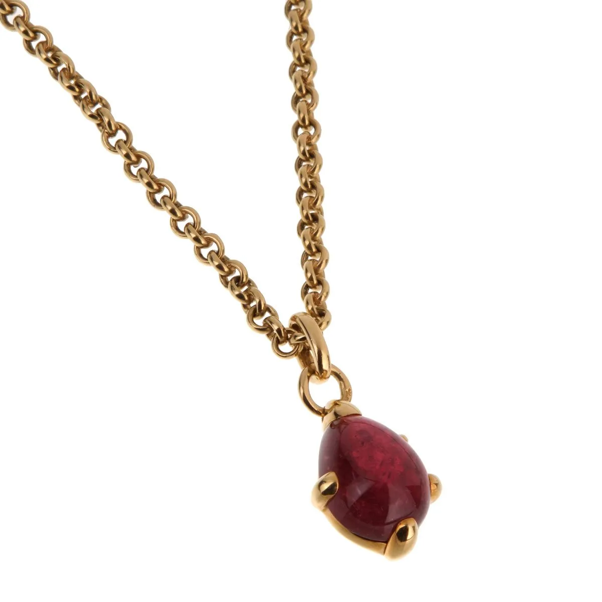 Pomellato Yellow Gold Pink Tourmaline Pendant Necklace