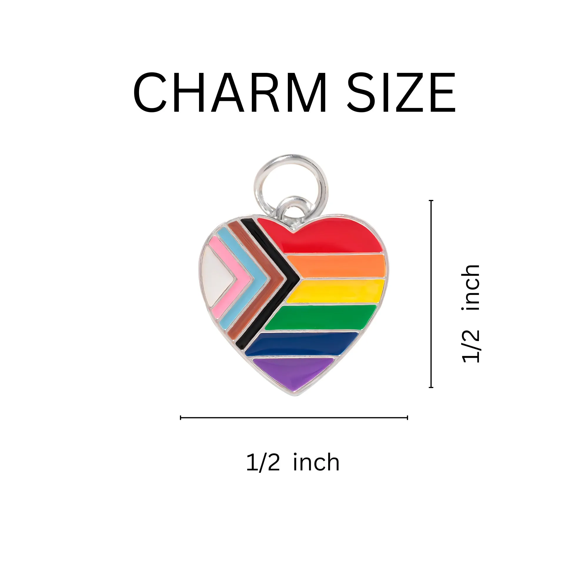 Quasar Heart Flag Charm Silver Necklaces