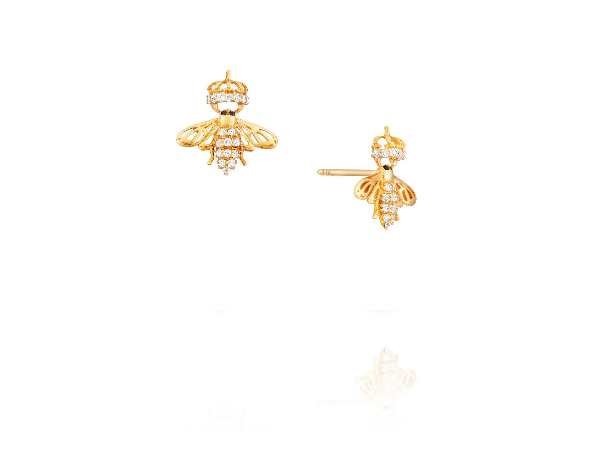 Queen Bee Earrings | Gold Diamond Body