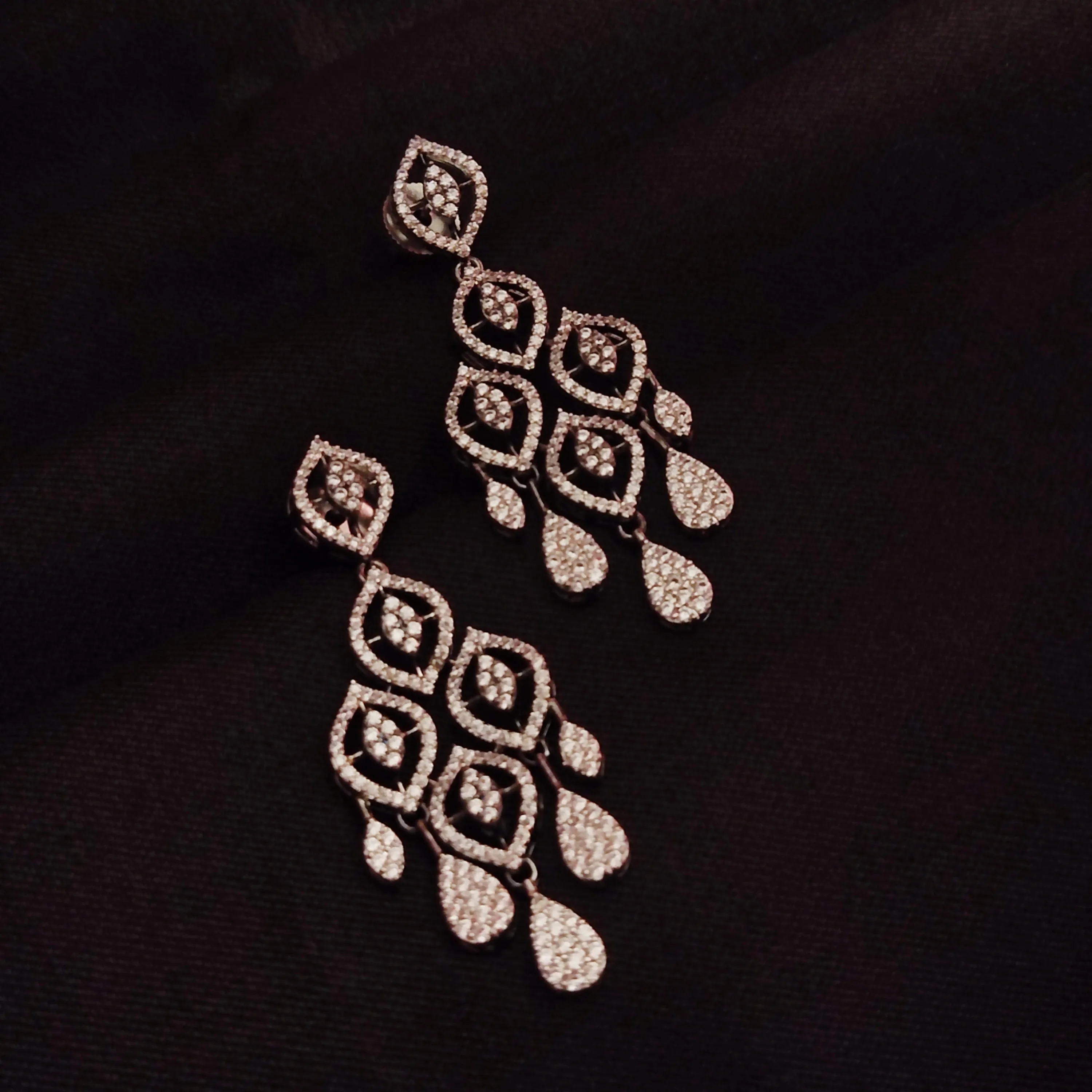 "Dazzle with Luxury: Adorn Your Ears with Asp Fashion Jewellery's Exquisite American Diamond Chandelier Earrings"