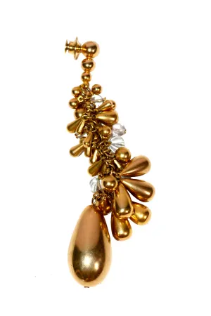 Robert Lee Morris Donna Karan 24k Gold Plate Teardrop Dangle Brooch