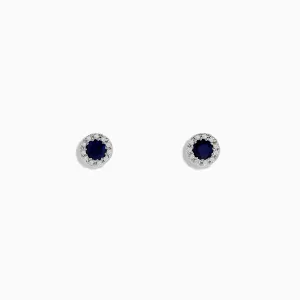 Royale Bleu 14K White Gold Sapphire & Diamond Stud Earrings, 0.47 TCW