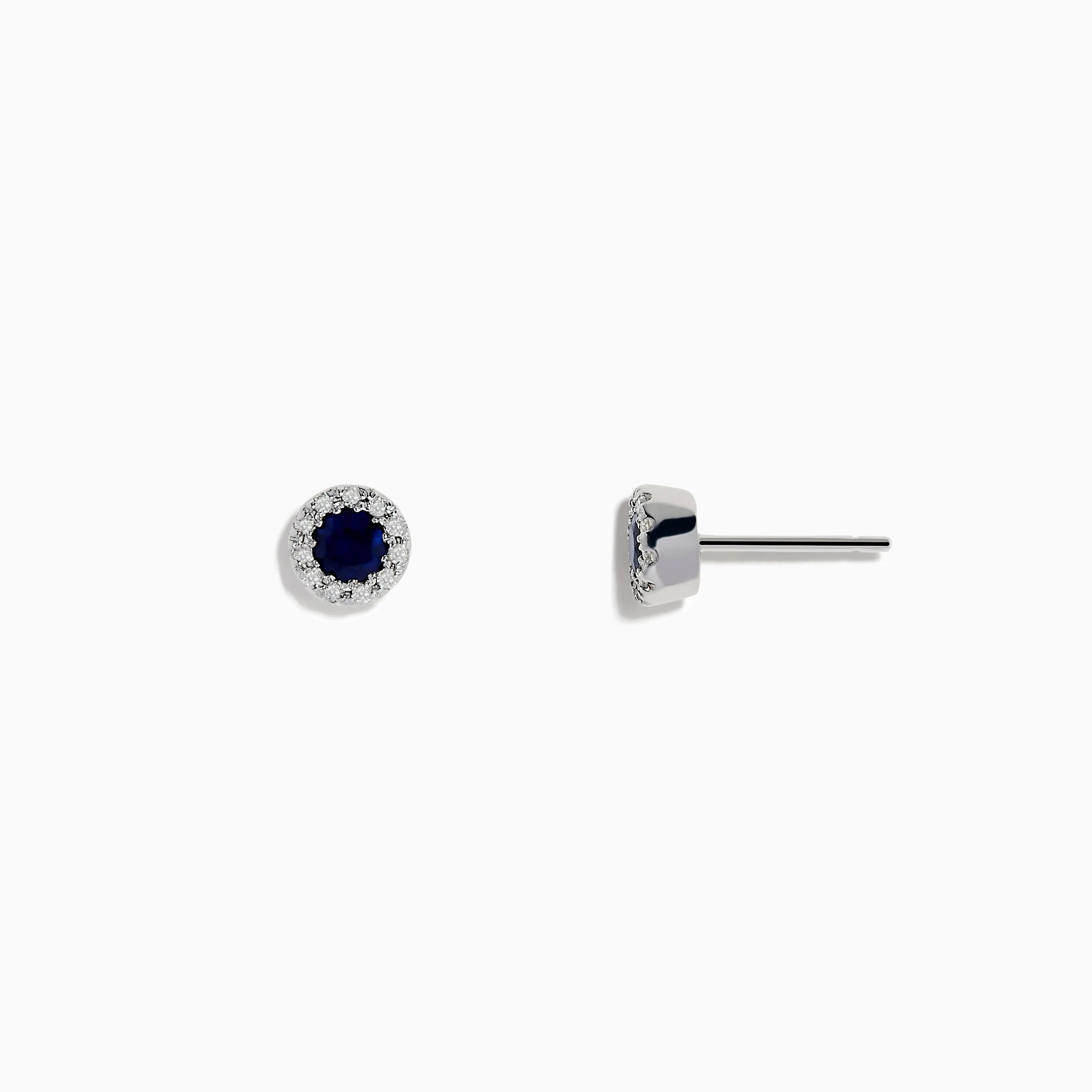 Royale Bleu 14K White Gold Sapphire & Diamond Stud Earrings, 0.47 TCW