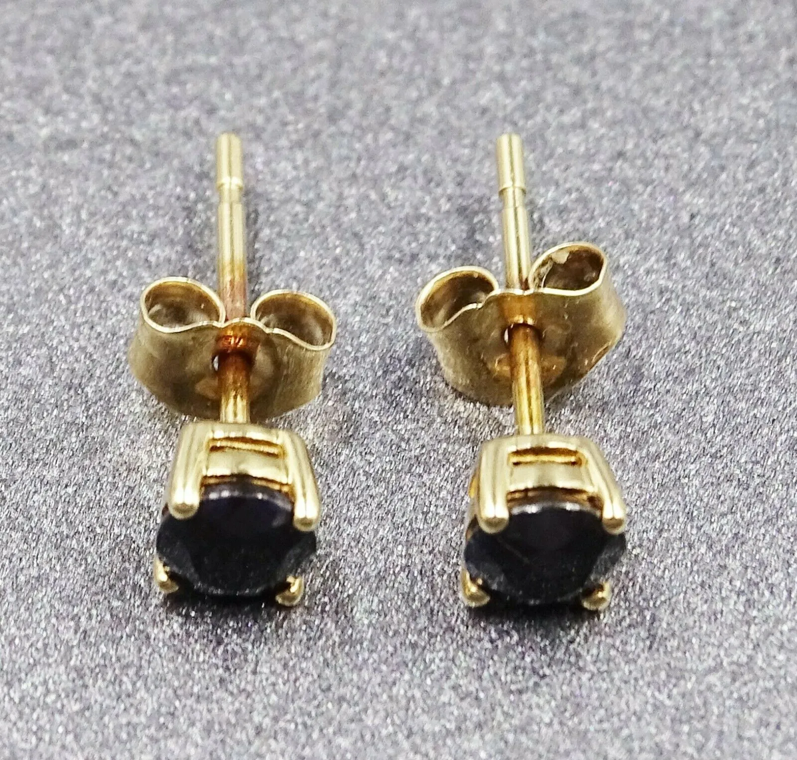 Sapphire 9ct Yellow Gold Stud Earrings