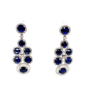 Sapphire and Diamond Chandelier Earrings