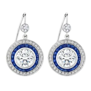 'Sapphire Serenity' Diamond Earrings, 2 CT Each