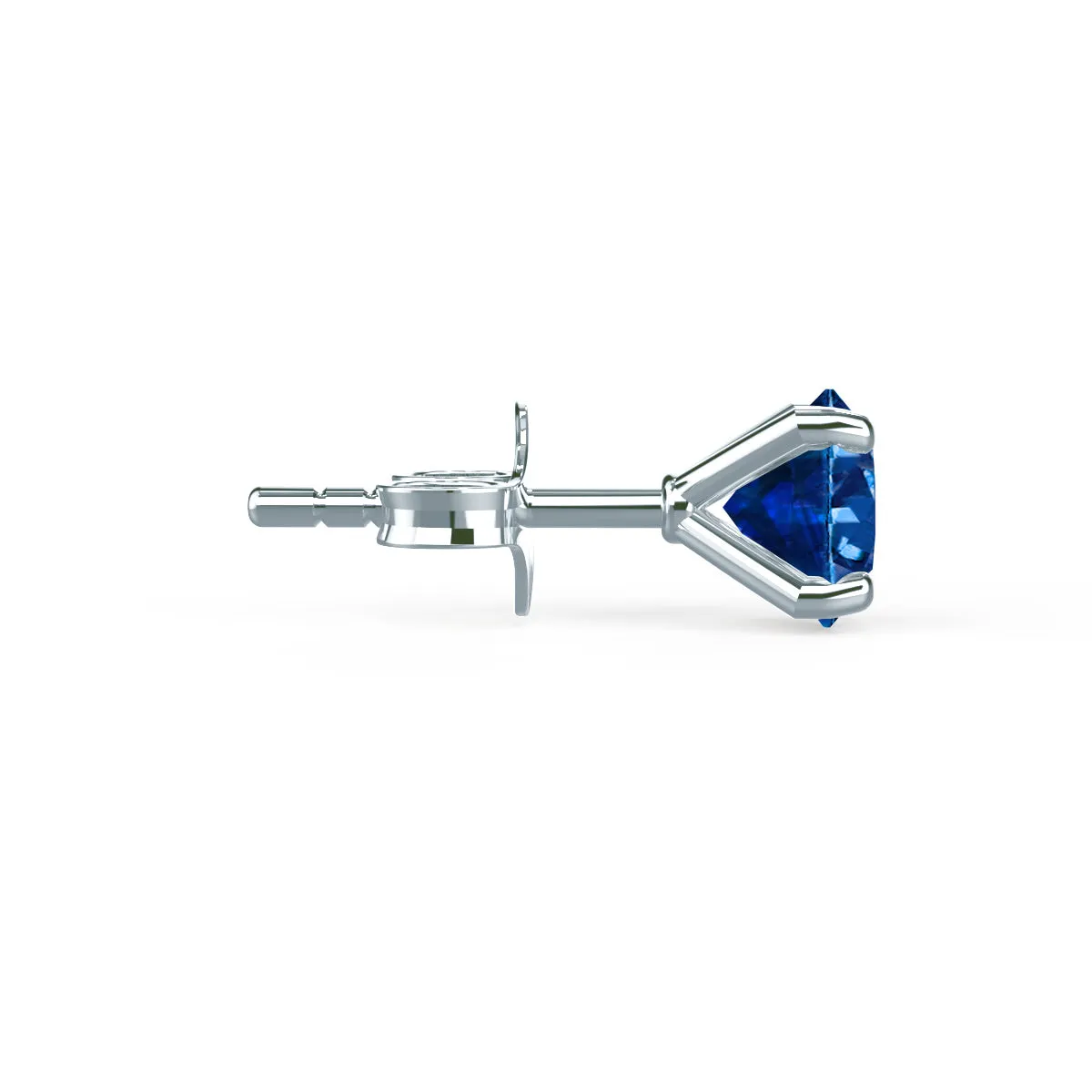 SENA - Round Blue Sapphire 950 Platinum Stud Earrings