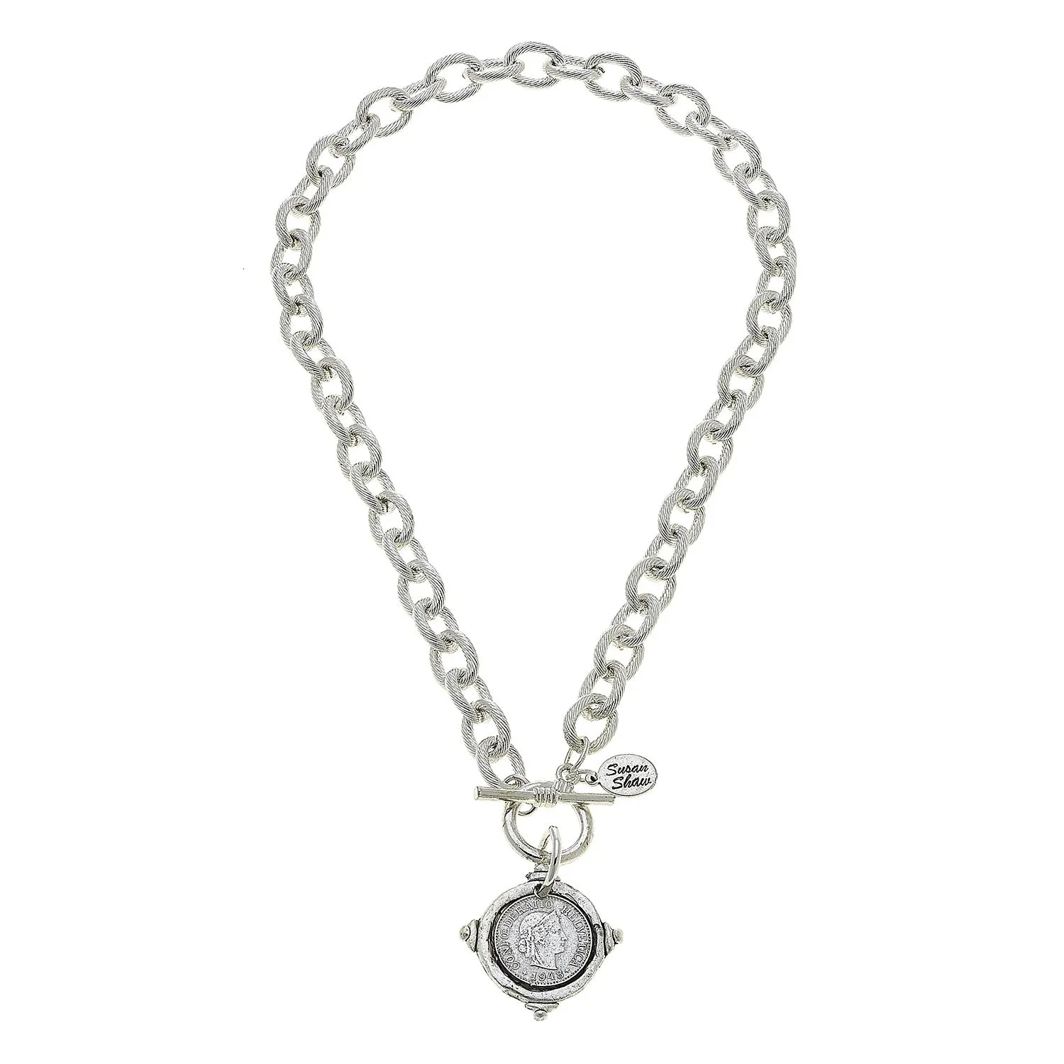 Silver Coin Pendant Necklace