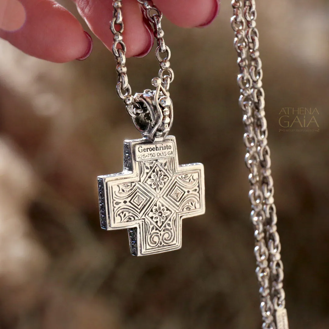 Silver Filigree Greek Cross