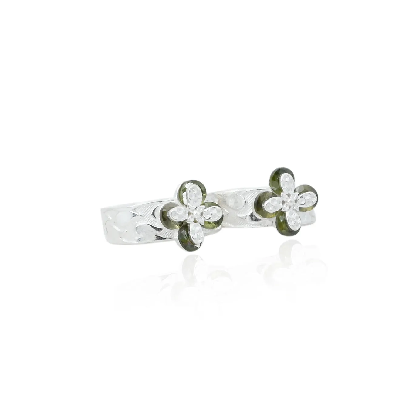 Silver Floral Bliss Toe Rings