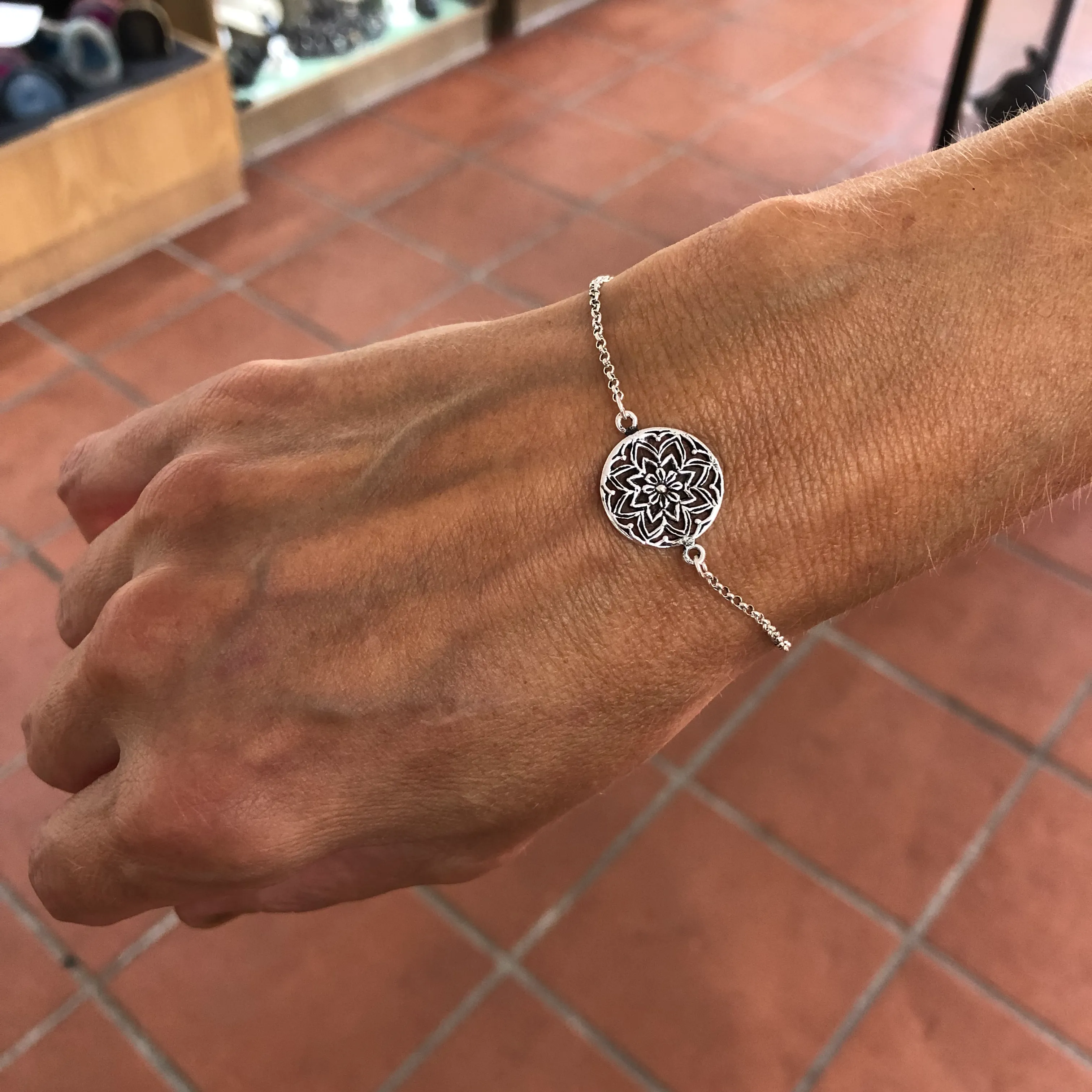 Silver Mandala Bracelet