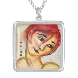 SILVER Necklaces: Original Pastel "ART-DECO" Inspired Art Necklaces