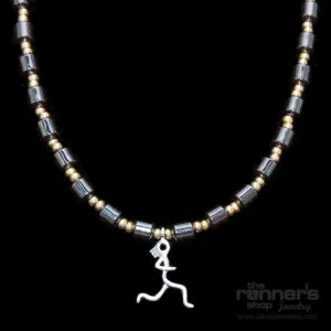 Silver "Atalanta" Runner w/ Full Hematite Necklace