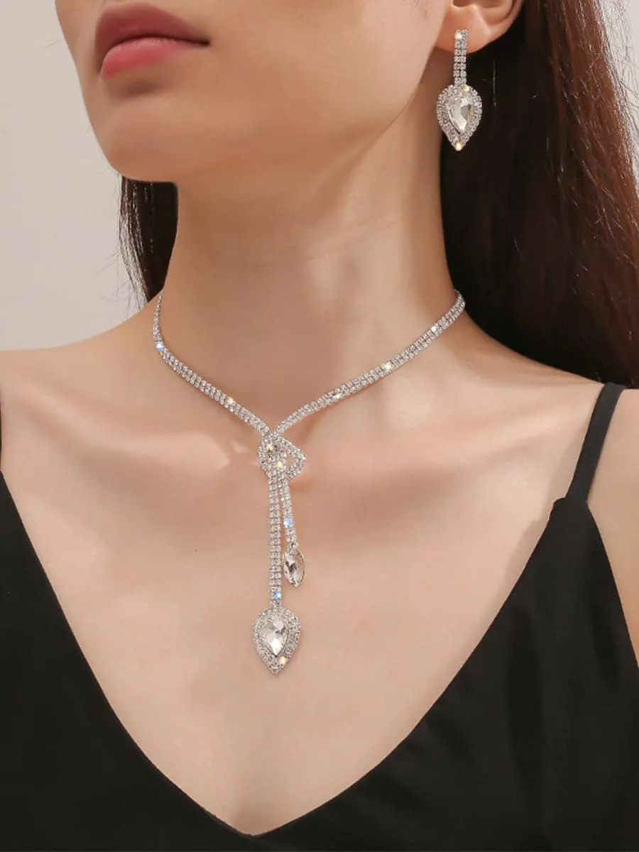 Simple Water Drop Banquet Jewelry Set MSE00127