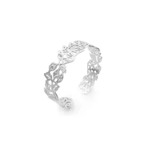 Small Leaf Pattern Sterling Sliver Bangle