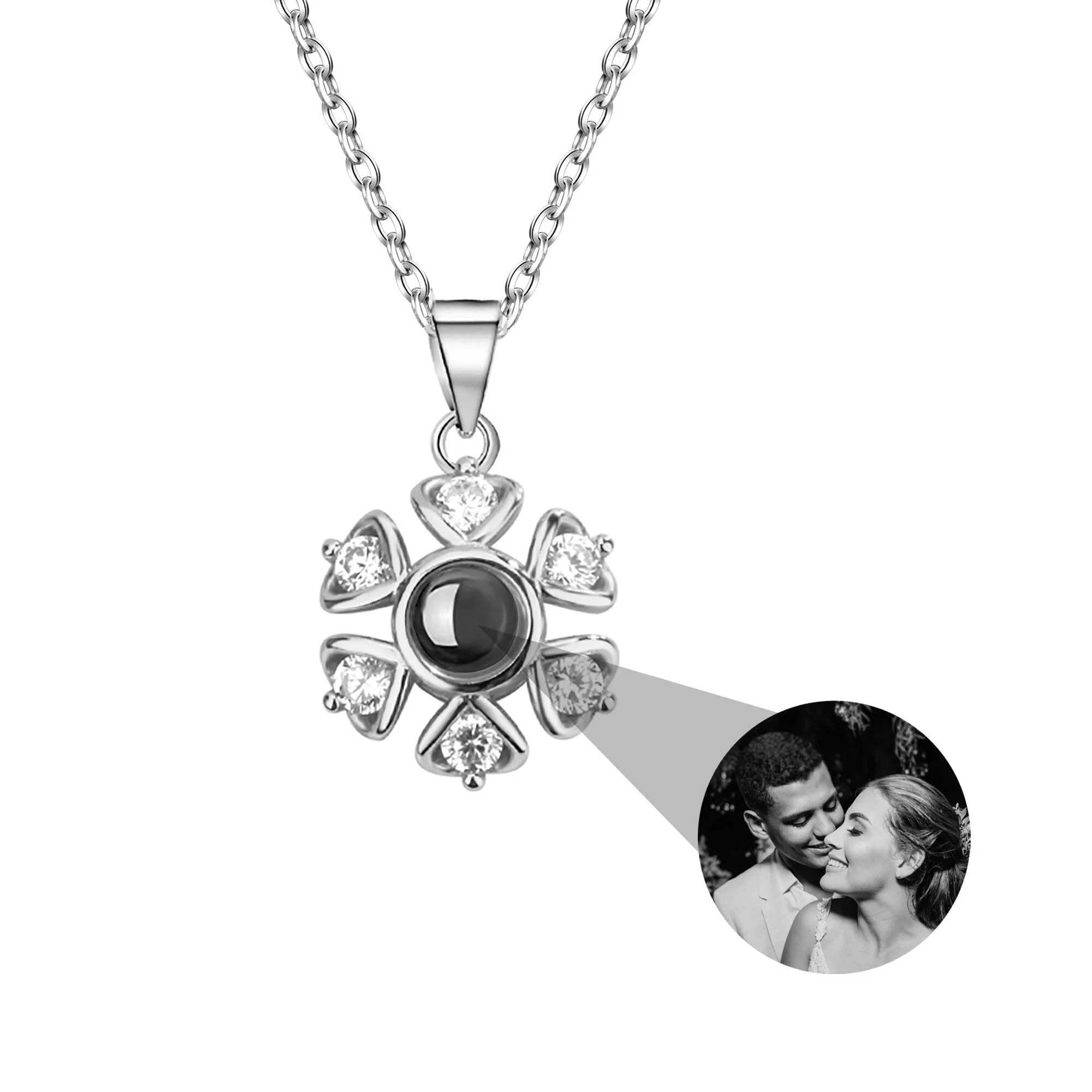 Snow projection necklace with customizable photos Projection Necklace