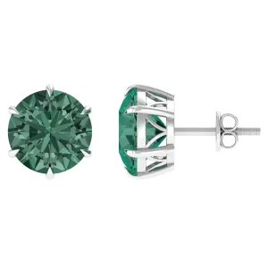 Solitaire Lab-Created Green Sapphire Stud Earrings