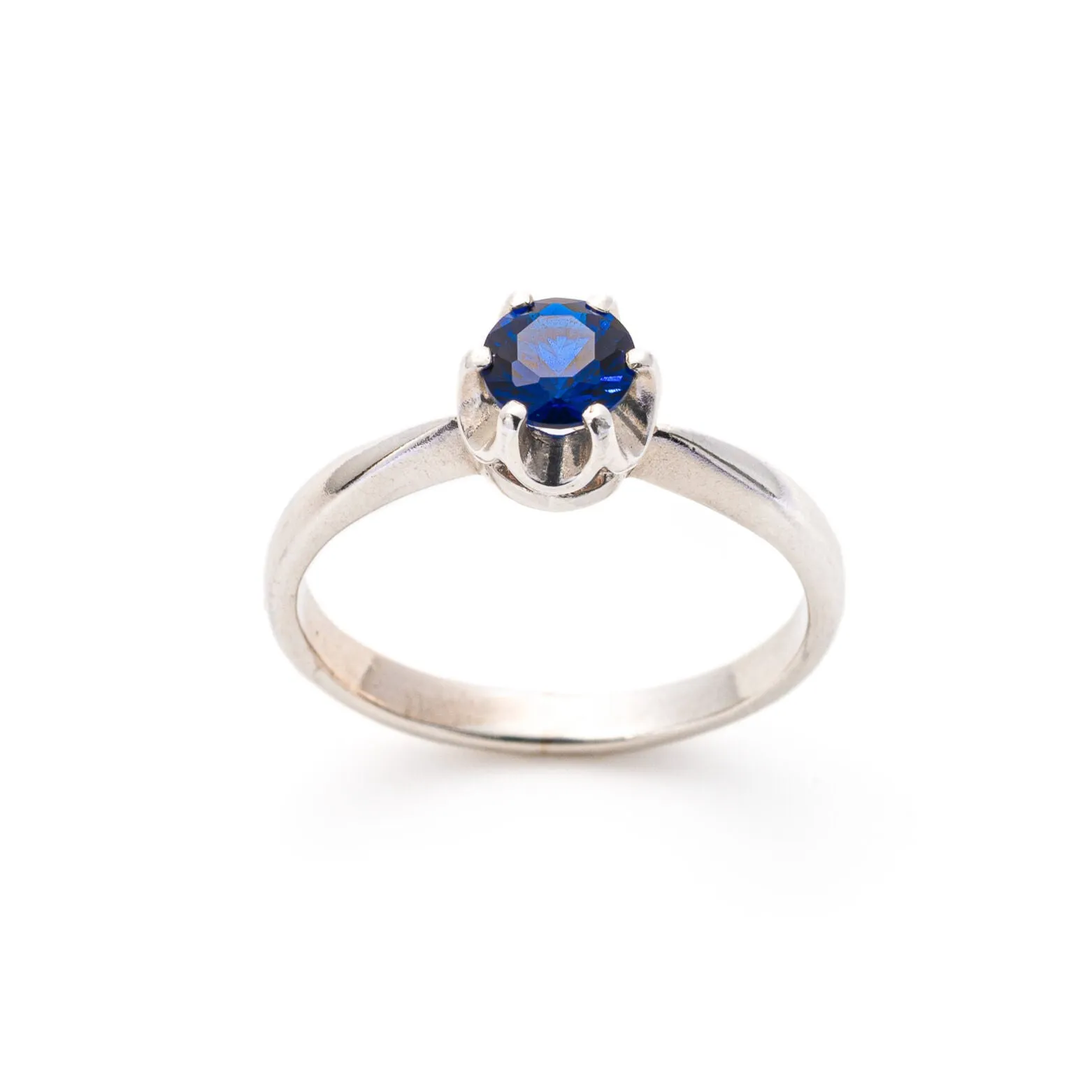 Solitaire Sapphire Ring - Dainty Blue Ring, September Birthstone Ring