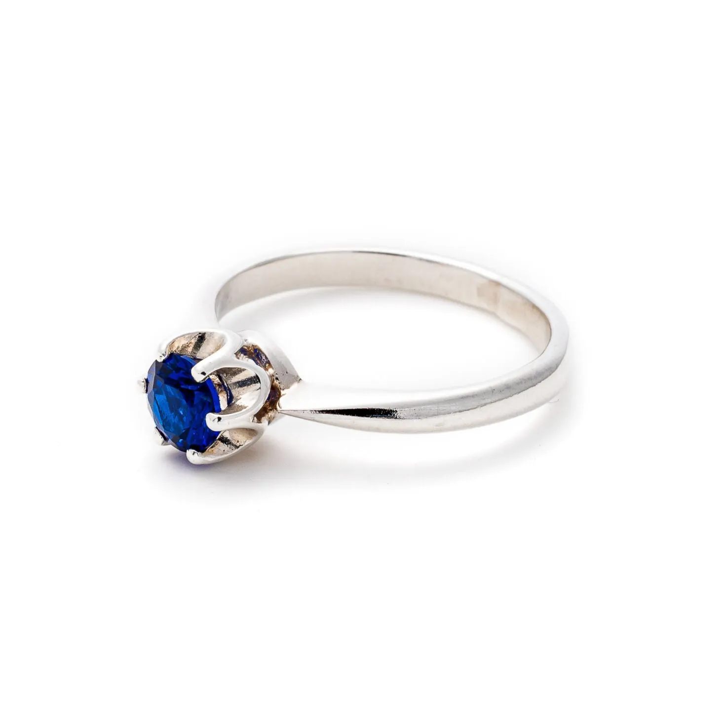 Solitaire Sapphire Ring - Dainty Blue Ring, September Birthstone Ring