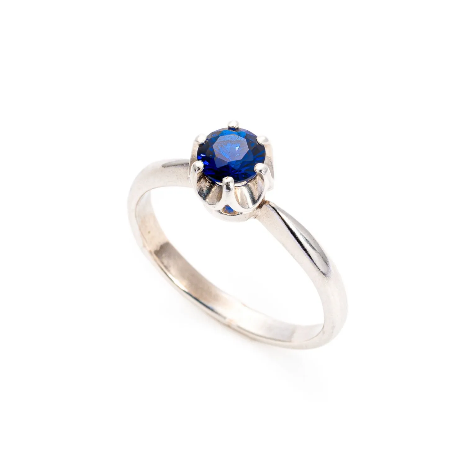 Solitaire Sapphire Ring - Dainty Blue Ring, September Birthstone Ring