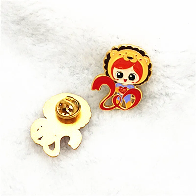 Special-shaped Embossed Three-dimensional Badge Safety Pin Gold-plated Badge