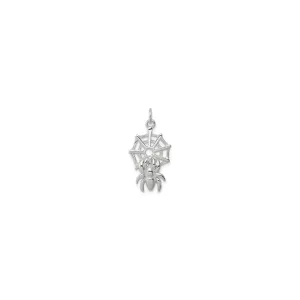 Spider on Web Pendant (Silver)