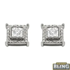 Square Fancy Diamond Hip Hop Earrings