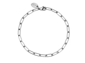 Stainless Steel Bracelet With Paperclip Links Silver Colour