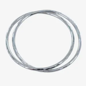 Sterling Silver Double Hammered Bangle