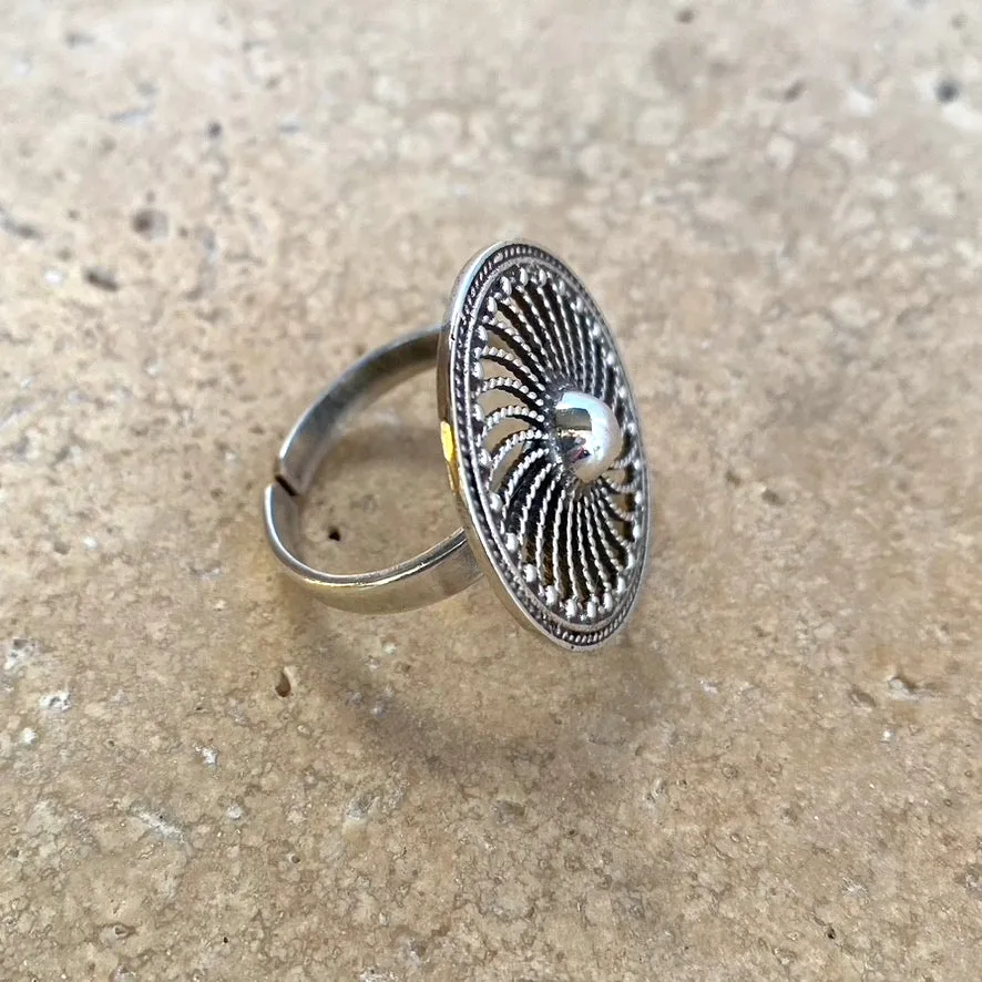 Sterling Silver Spinning Mandala Ring