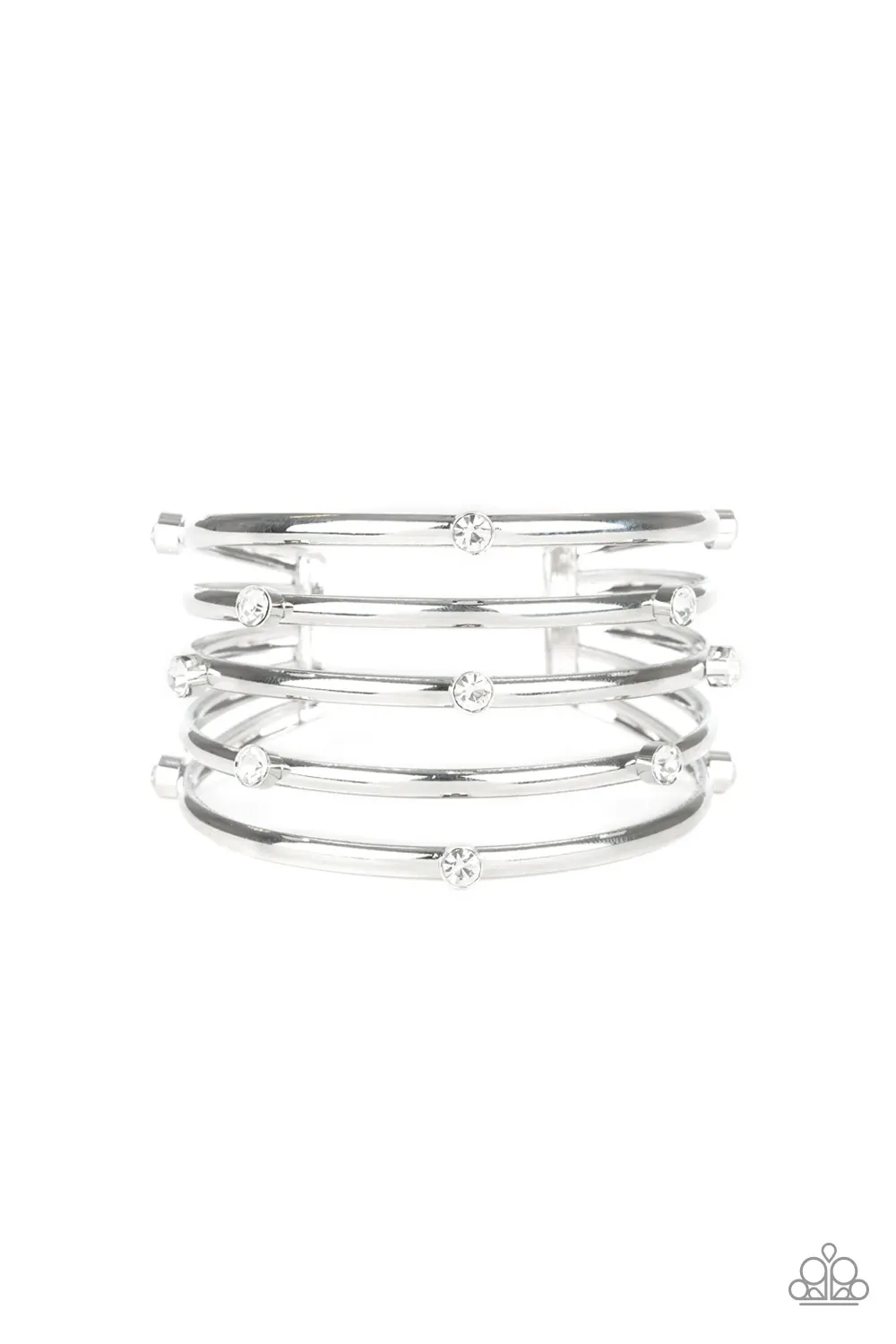 Sugarlicious Sparkle Silver Stacked Cuff Bracelet