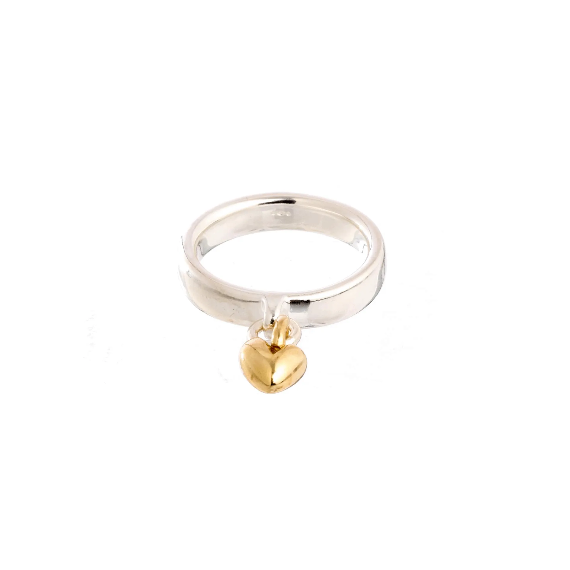 Sweetheart Silver & Gold Charm Ring