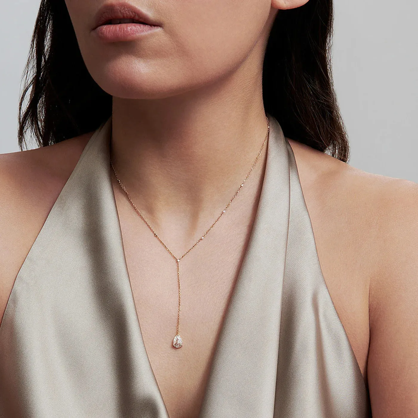 Tear lariat necklace